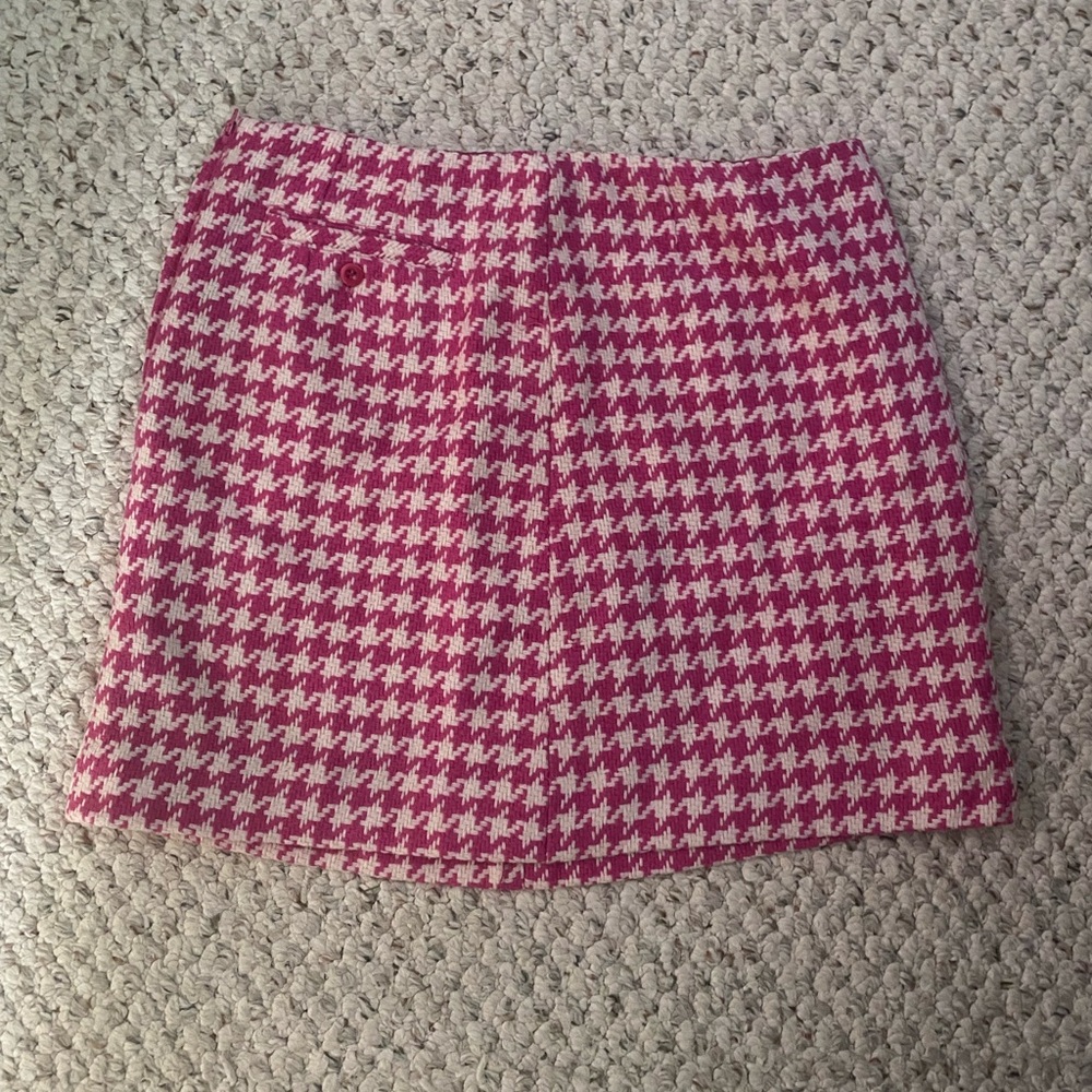 Pink Houndstooth Women's Skirt